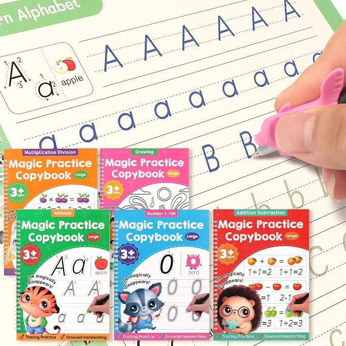 Magic Grooved Writing Practice Books, Grooved Handwriting Practice for Kids by Unknown