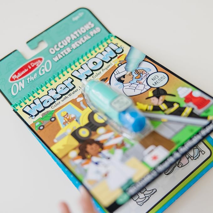Melissa & Doug On The Go Water Wow! Reusable Water-Reveal Activity Pad- Occupations - Image 7