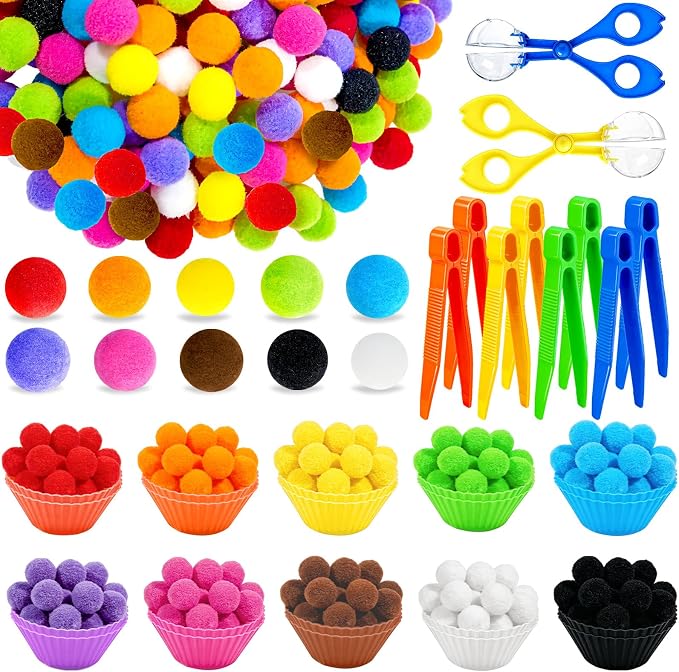 Bbiamsleep 180 Pcs Sensory Bin Fillers, Sensory Bin Pompoms - Image 7