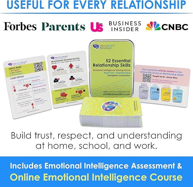 52 Essential Emotional Intelligence Training - Relationship Skills Card Game for Empathy, Trust Building Activities, Conversation Starters, Team Icebreaker Tools - By Harvard Researcher - Image 2