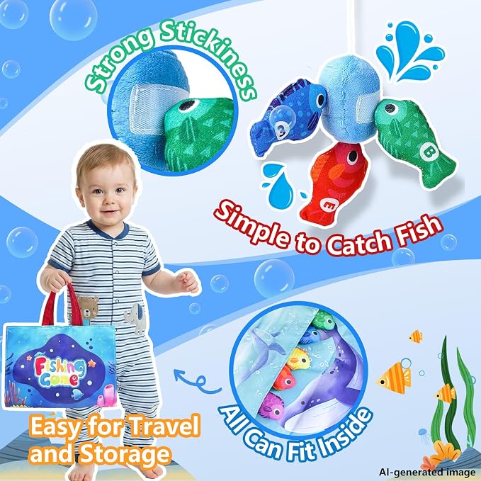 Montessori Fishing Toy for Toddler: 22Pcs Learning Set with Stacking Cups - Image 6