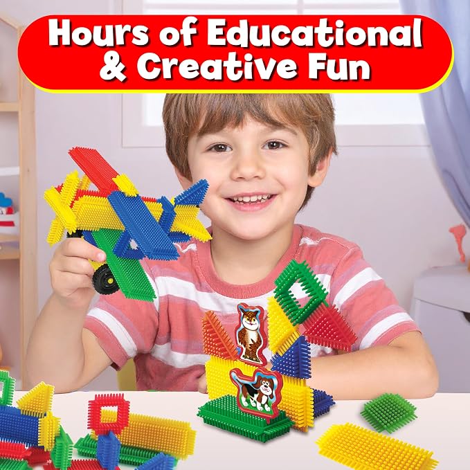 Ryan's Room Thistle Blocks – STEM Toys Building Blocks – Innovative Building Toys for Toddlers 3-5 – 210 Pieces Colorful, Chunky Interlocking Construction Set - Image 6