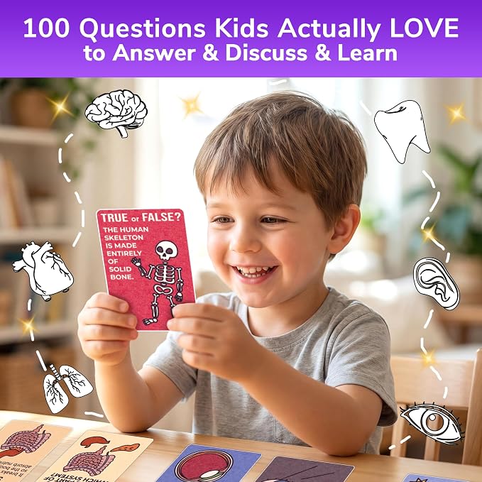Quokka Trivia Games for Kids - Human Body Facts and Anatomy - Fun Card Game - Image 3