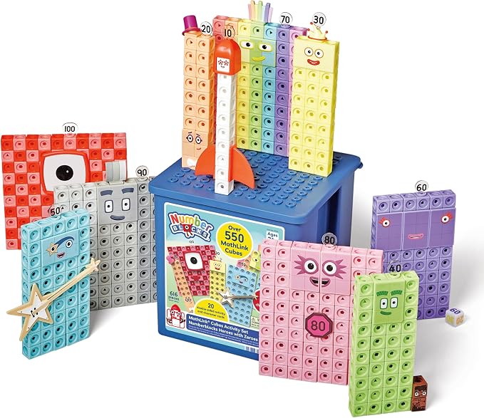 hand2mind Numberblocks Heroes with Zeroes MathLink Cubes Activity Set by hand2mind