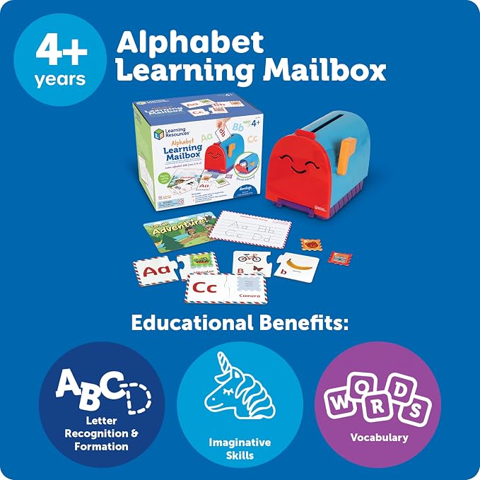 Learning Resources Alphabet Learning Mailbox - Montessori Toddler Toys, ABC Letter Tracing, Writing Practice, Manipulatives for Preschoolers, Gifts for Boys and Girls, Pretend Play, Fine Motor - Image 5
