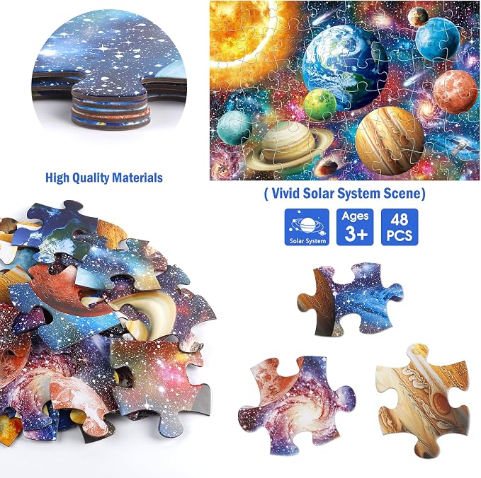 Jumbo Floor Puzzle for Kids,48-Piece Galaxy Jigsaw Puzzle Ages 3-8 - Image 2