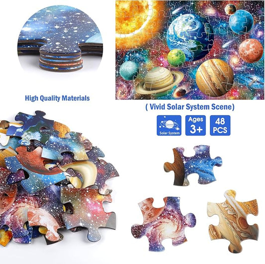 Jumbo Floor Puzzle for Kids,48-Piece Galaxy Jigsaw Puzzle Ages 3-8 - Image 2