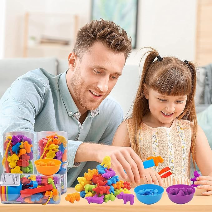 UNIQUE KIDS Counting Educational Learning Toy Set with Sorting Cups – Engaging Sensory Color Classification Training Game for Toddlers and Preschoolers Training Ages 3 and Up - Image 2
