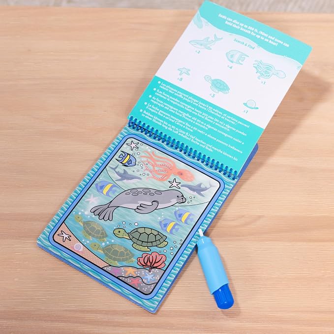 Melissa & Doug On The Go Water Wow! Mess Free Coloring Book, Reusable Water-Reveal Activity Pad, Under The Sea, Travel Toys, Party Favors, for Toddlers & Kids Ages 3+ - FSC Certified - Image 9