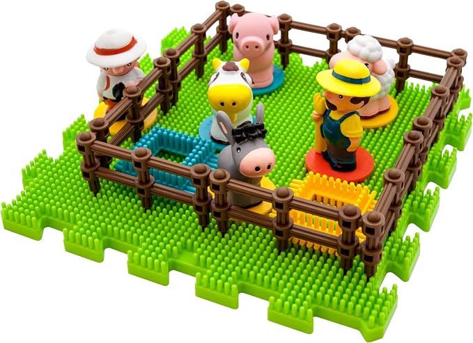 PicassoTiles PTB100 100pcs Hedgehog Shape 3D Building Blocks Tiles Farm Theme Set Learning Playset STEM Toy Set Educational Kit Child Branin Development Preschool Kindergarten Toy - Image 4