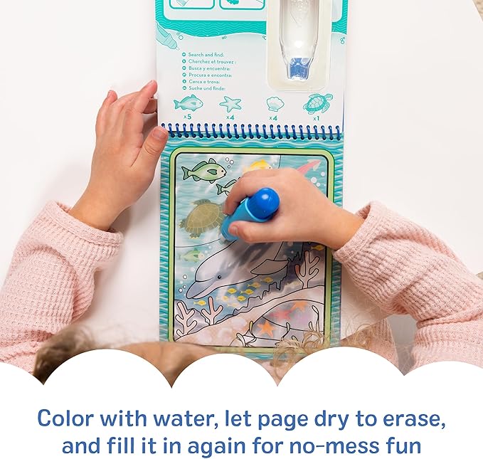 Melissa & Doug On The Go Water Wow! Mess Free Coloring Book, Reusable Water-Reveal Activity Pad, Under The Sea, Travel Toys, Party Favors, for Toddlers & Kids Ages 3+ - FSC Certified - Image 4