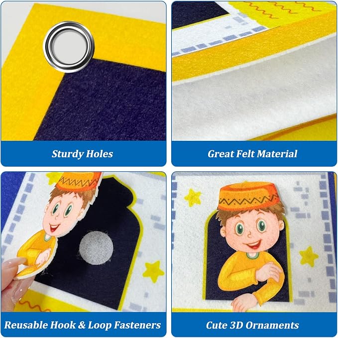 Cinrobiye DIY Ramadan Craft Kit – Eid Crafts & Activities, Reusable Felt Mosque, Moon & Stars Set for Classroom, Home, Islamic Holiday Decorations, Party Supplies - Image 3