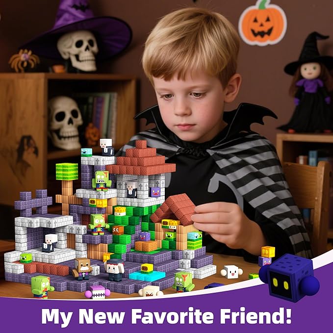 GobiDex 108PCS Magnetic Blocks & Figures Crew Playset, Build Weird Monster MagWonder with STEM Building Toys, Pretend Play Montessori Gift for Boys and Girls 3+ Years Old