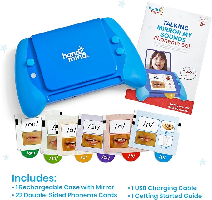 hand2mind Talking Mirror My Sounds Phoneme Set, Phonemic Awareness, Speech Therapy Materials, Phonics Manipulatives, Toddler Talking Flash Cards, Letter Sounds, Preschool Learning Activities - Image 2