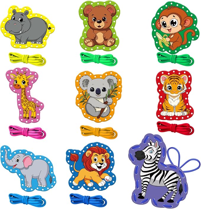 Animals Lacing Cards, Sewing Kit for Kids,Fine Motor Skills toys by Unknown