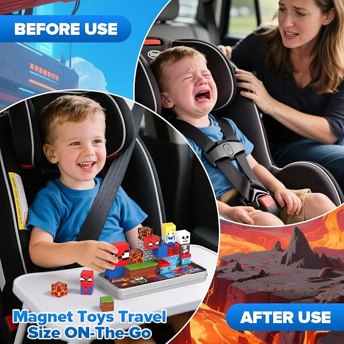 35PCS Magnetic Blocks Travel, STEM Educational Mini Magnetic Blocks with Portable Iron Box, Christmas Birthday Gifts for Boys & Girls Ages 3 4 5 6 7 8, Spider - Image 5
