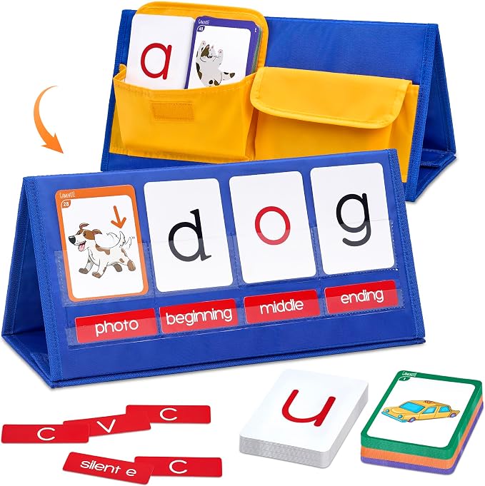 Gamenote CVC Word Builder Pocket Chart, Phonics Cards for Kindergarten by Gamenote