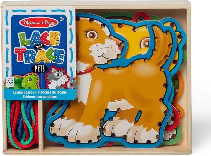 Melissa & Doug Lace and Trace Activity Set: Pets - 5 Wooden Panels and 5 Matching Laces - Image 6