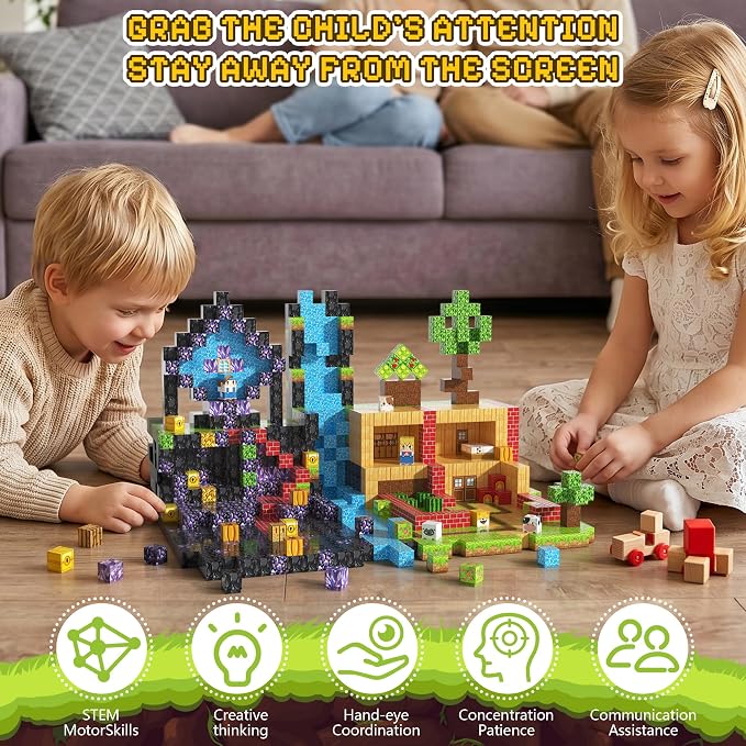 500PCS Magnetic Blocks, Magnetic Building Blocks, 0.98in Magnetic Building - Image 2