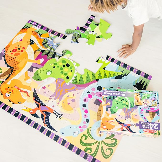 Melissa & Doug Dinosaur Dawn Jumbo Floor Puzzle (24 Pieces, 2 x 3 Feet), Jigsaw Puzzle for Preschoolers and Kids Ages 3+ - FSC Certified - Image 7