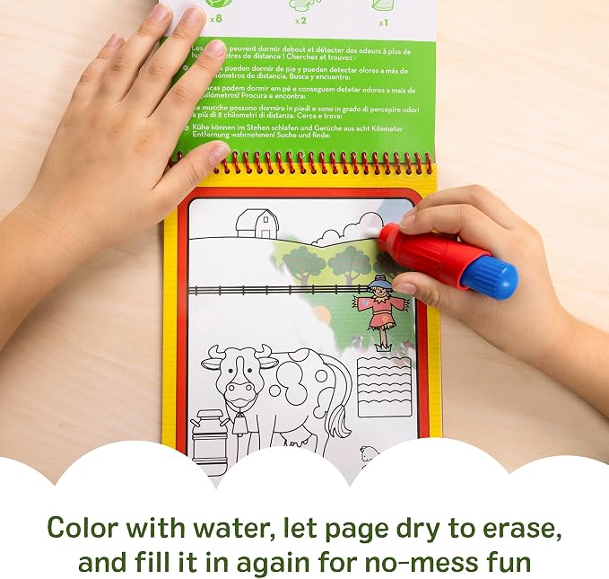 Melissa & Doug Water Wow! Mess Free Coloring Book, Reusable Water-Reveal Activity Pad, On The Farm, Travel Toys, Party Favors, for Toddlers & Kids Ages 3+ - Image 2