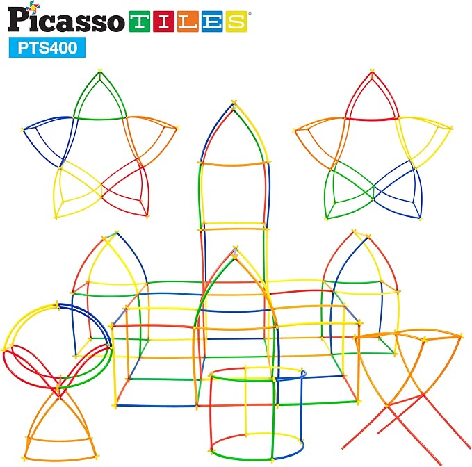 PicassoTiles 400 Piece Straws and Connectors, STEM Construction Set Ages 3+ - Image 3