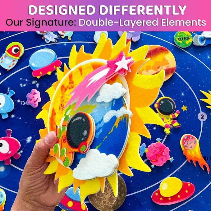 Space Felt Board for Kids 3-5 Years Old - Preschool Learning Activities - Image 5