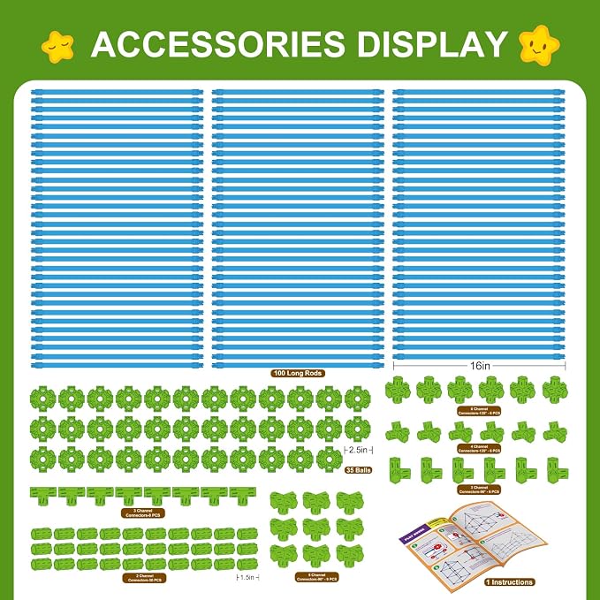 SpringFlower Fort Building Kit for Kids,STEM Construction Toys, Educational Gift for 3 4 5 6 7 8 9 10 11 12 Years Old Boys and Girls,Ultimate Creative Set for Indoor & Outdoors Activity,200 Pcs,Green - Image 5