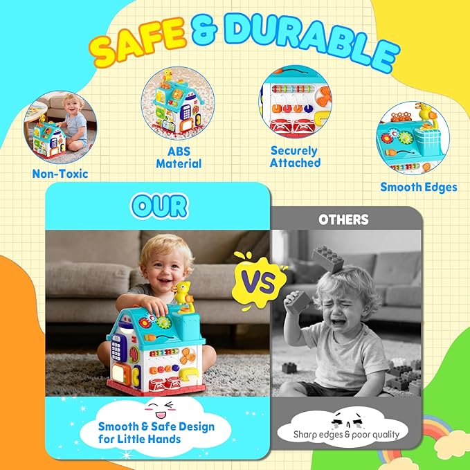 Toddler Toys for 1 Year Old Girl & Boy Gifts, Christmas &1st Birthday Gifts Toys for Ages 0-2, 20-in-1 Musical Learning House Baby Toys 6-12 12-18 Months, Montessori Sensory Toys for Toddlers 1-3