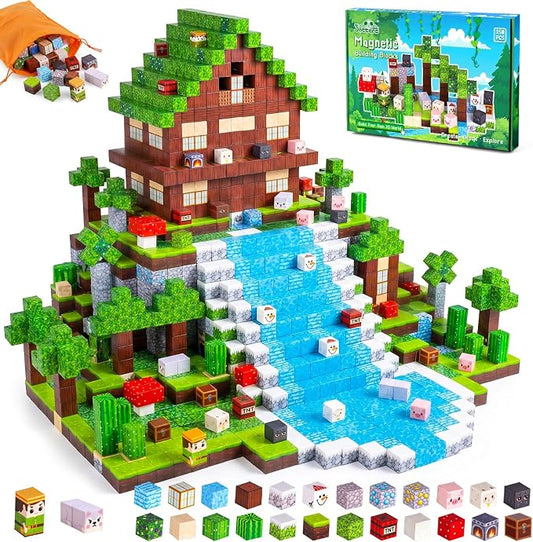 3 otters 150PCS Magnetic Blocks, with a Storage Bag, Forest Explorer by 3otters