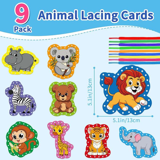 Animals Lacing Cards, Sewing Kit for Kids,Fine Motor Skills toys - Image 2
