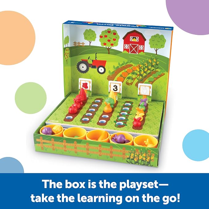 Learning Resources Veggie Farm Sorting Set - 46 Pieces, Ages 3+ Toddler Learning Toys, Preschool Toys for Color Sorting, Food Sorting Game - Image 3