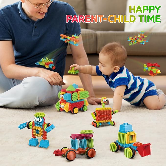 Contixo 144 pcs Bristle Shape 3D STEM Building Toys, Construction Learning Stacking Educational Block, Creativity Beyond Imagination, Inspirational, Safe & Durable, Recreational Toy for Kids Ages 3-8 - Image 6