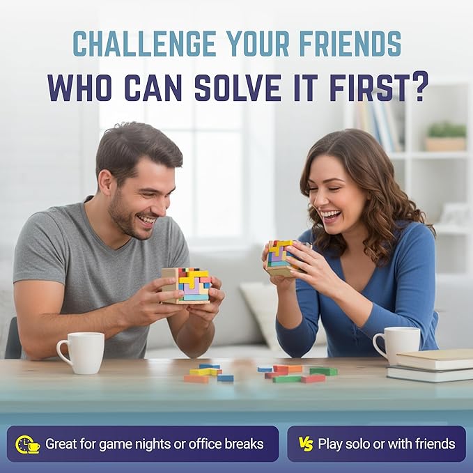 Zen Fun Unsolvable Puzzle Cube | Hardest Brain Teaser Puzzle in The World for Adults - Small, Unique & Difficult 3D Puzzle Cube for Adults (Original) - 32 Pieces