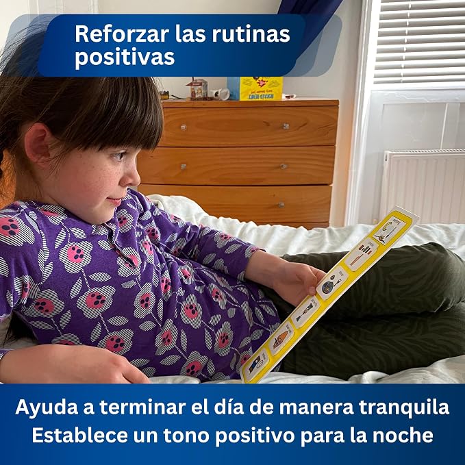 Bedtime Routine Kids Daily Schedule – Visual Schedule for Kids with Autism – Calendar Pocket Chart – Autism Learning Materials – Special Education (Spanish) - Image 3