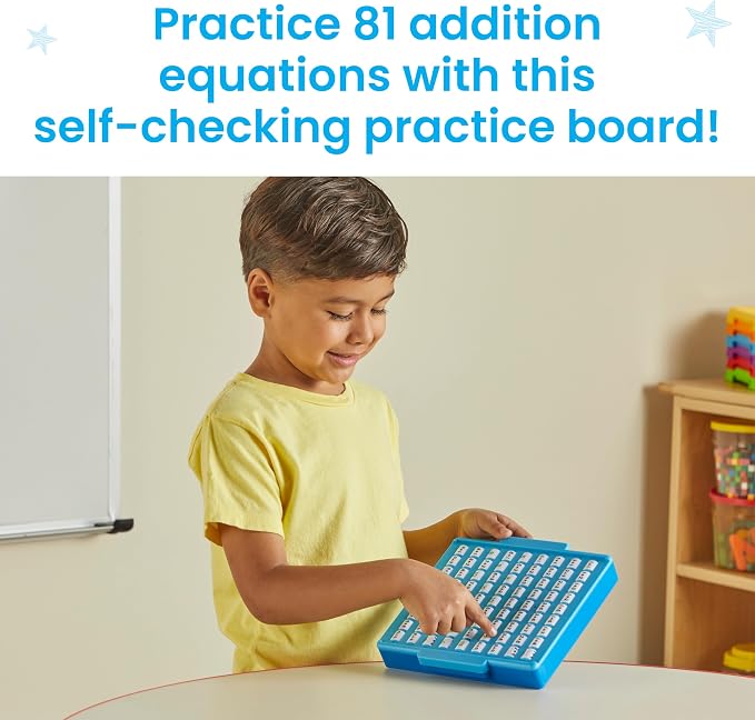 hand2mind Addition Practice Board, Math Facts Games, Number Games, Math Manipulatives Kindergarten, Educational Toys, Kids Learning Toys, Math Centers for Classroom, Preschool Learning Activities - Image 3