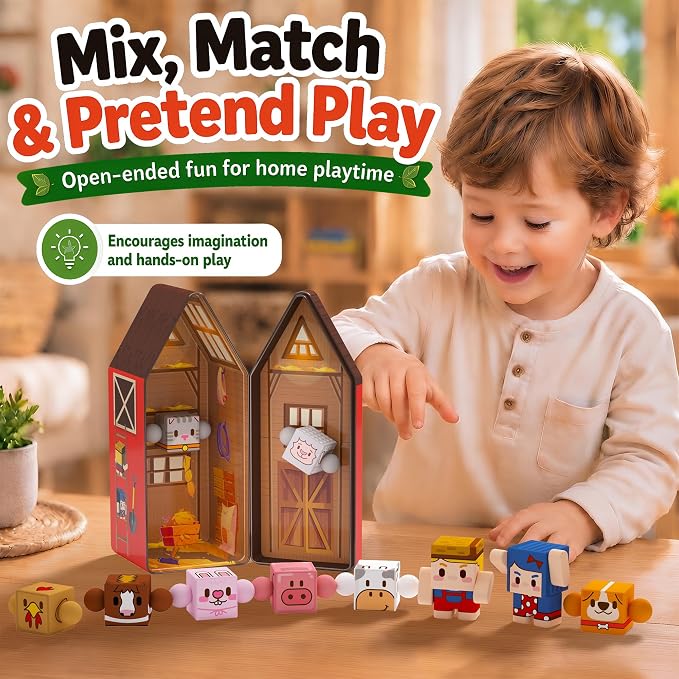 GobiDex Magnetic Travel Toys Farm Figures Set in a Portable Tin for Kids 3+ - Image 6