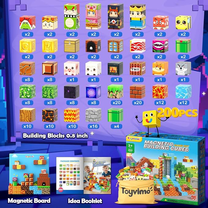 200PCS Magnetic Blocks Educational Toys for Kids Ages 3-5 4-8 3-12 Gifts - Image 5