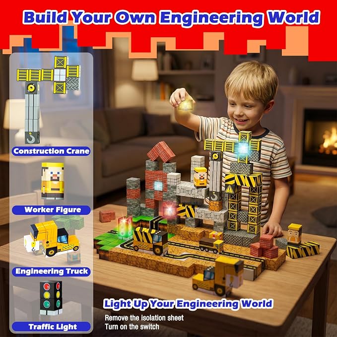 300PCS Magnetic Building Cubes & Blocks Construction Set for Kids - Image 2