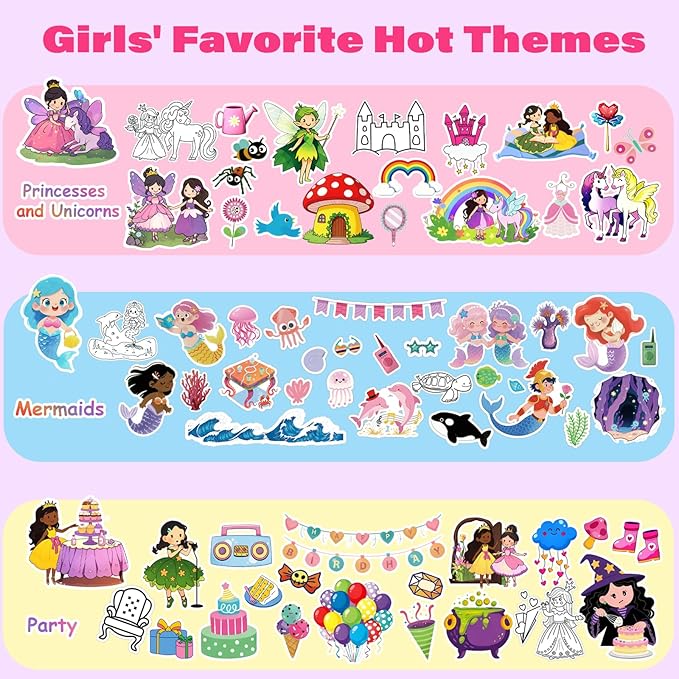 Storybook Art Kit, Create Fairytale Stories for Kids, DIY Craft Set with 400+ Stickers, 24 Pens, 2 Scrapbooking & Journal Activity, Arts and Crafts Supplies Gift for Boys & Girls Comic Book Making Kit