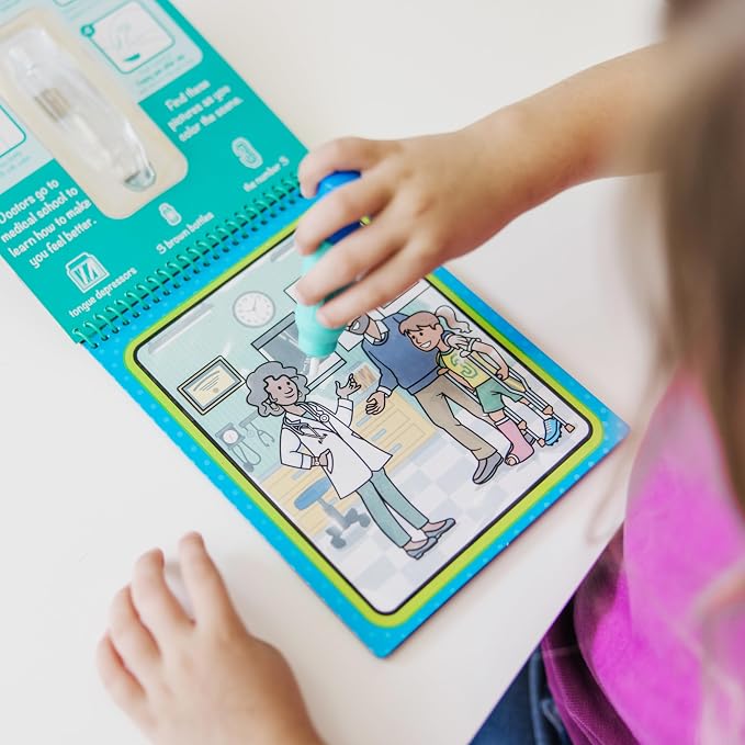 Melissa & Doug On The Go Water Wow! Reusable Water-Reveal Activity Pad- Occupations - Image 5