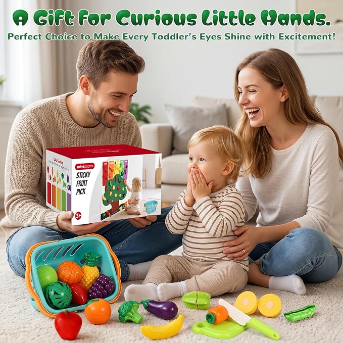 SOCBTNSO Pretend Play Food Set with Felt Tree Mat & Storage Basket for Kids - Image 9