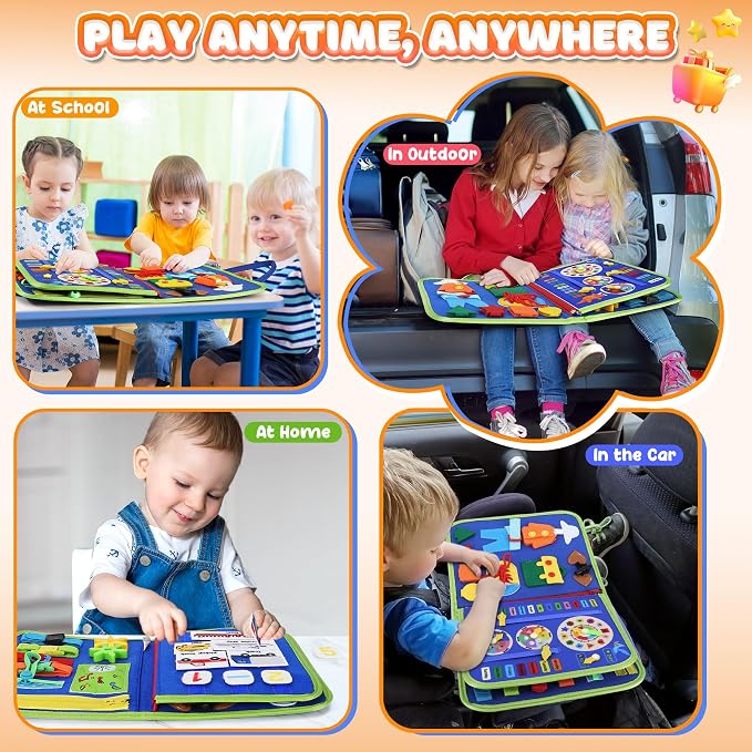 Toddler Busy Board - Busy Book Montessori Toys Ages 3+, Fine Motor Skills - Image 7