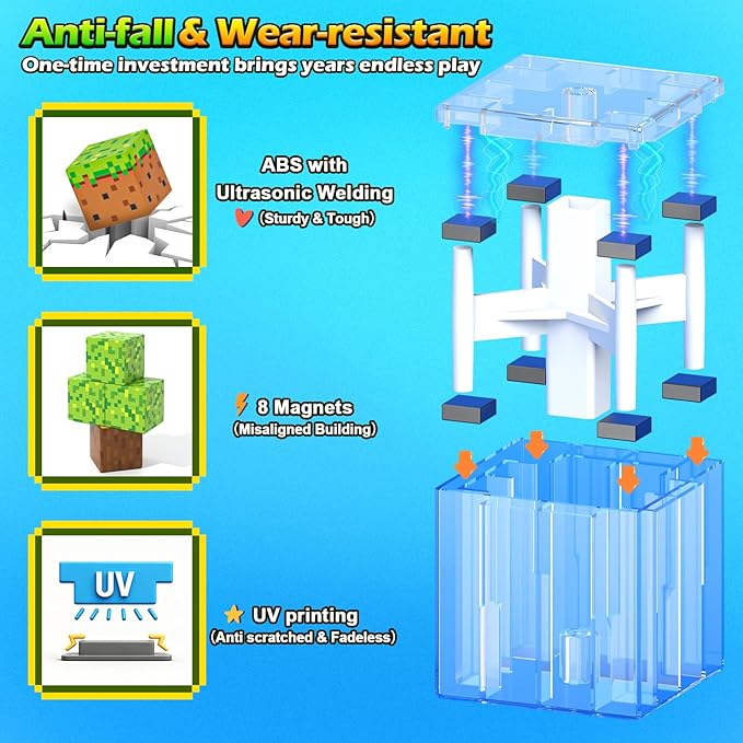 Magnetic Blocks - 100PCS Build Mine Magnet World Forest Cottage Craft Set - Image 3