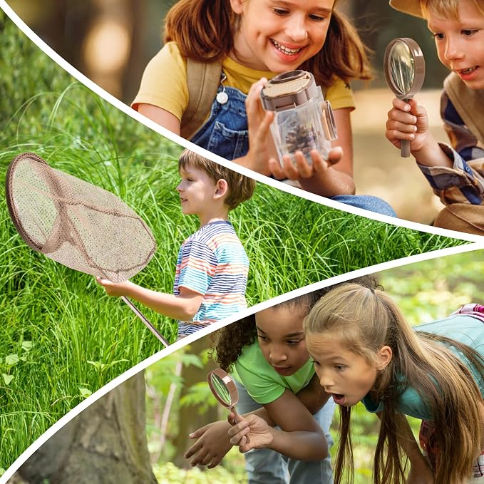 ROBOTIME Kids Explorer Kit, Outdoor Bug Catcher Kit for Kids with Magnifying Glass & Butterfly Net, Fun Bug Catching Kit for Backyard & Camping, Bug Catcher for Boys & Girls 3-12 - Image 7
