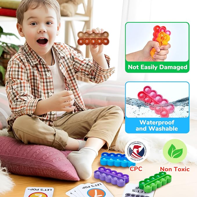 JoyCat 8 Ten Frame Math Manipulatives with 20 Task Cards, Ages 3-5 - Image 6