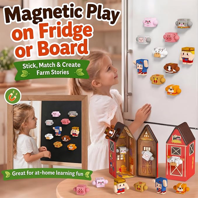 GobiDex Magnetic Travel Toys Farm Figures Set in a Portable Tin for Kids 3+ - Image 7