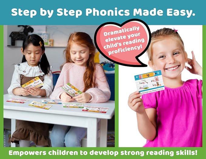 Bright Seed Phonics Flash Cards, Learn to Read, 120 Phonics Cards - Image 2