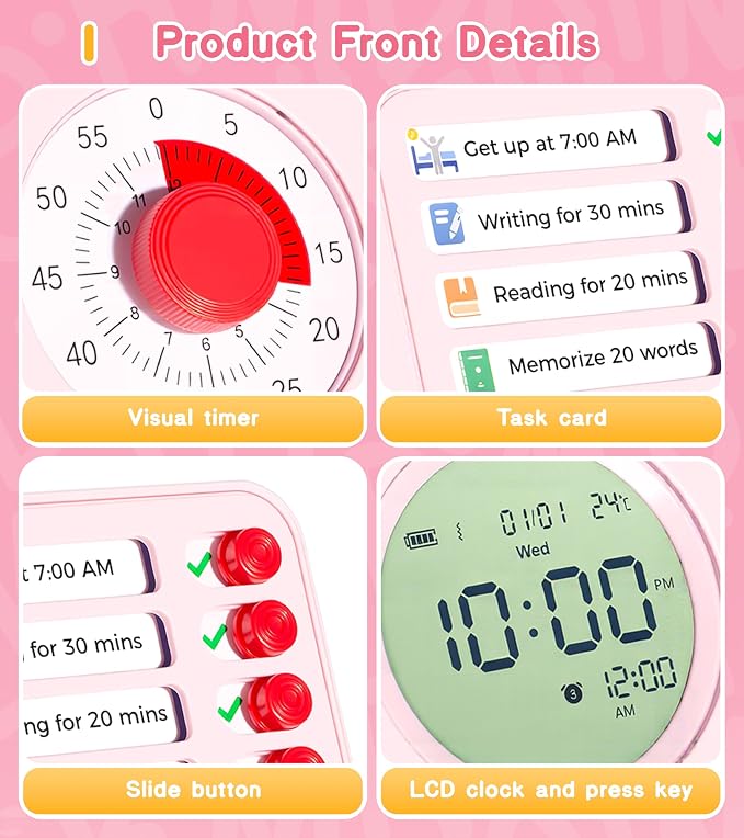 Herloreen Visual Timer for ADHD, Chore Chart & Task Planner for Kids,Adults - Image 8