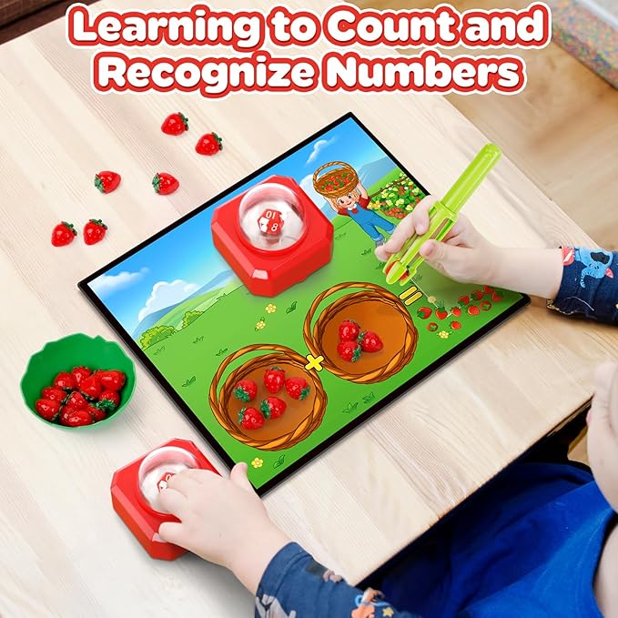 Math Board Games for Kids with Dice Poppers, Math Manipulatives Kindergarten Preschool Math Games Counters Toys, Addition and Subtraction Dice Games Homeschool Supplies Classroom Must Haves - Image 4